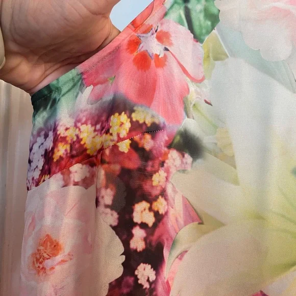Bright & Vibrant Sheer,Unlined Maxi Tank Dress, Side Zip. Stunning! - Picture 2 of 13